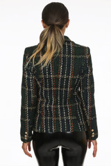 Check Pattern Knit Thread Double Breast Blazers