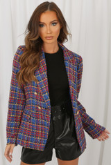 Check Pattern Double Breast Blazers