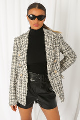 Check Pattern Knit Thread Double Breast Blazers - 3 Colours