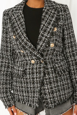 Check Pattern Knit Thread Double Breast Blazers - 3 Colours