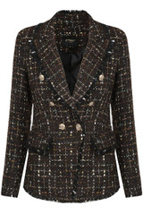 Check Pattern Knit Thread Double Breast Blazers - 4 Colours