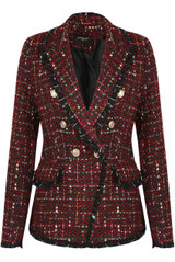 Check Pattern Knit Thread Double Breast Blazers - 4 Colours