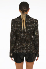 Check Pattern Knit Thread Double Breast Blazers - 4 Colours