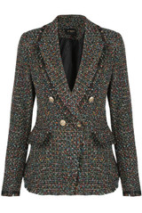 Check Pattern Knitted Double Breast Blazers