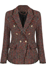 Check Pattern Knitted Double Breast Blazers