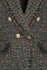 Check Pattern Knitted Double Breast Blazers