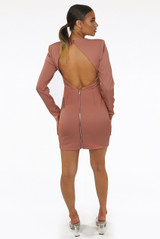 Cut Out Trim Back Zip Up Mini Dress