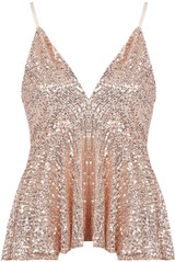 Sequin Back Zip Up Crop Tops