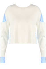 Knitted Cut Out Shoulder Shirt Jumper