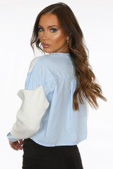Knitted Cut Out Shoulder Shirt Jumper