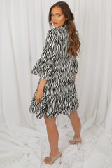 Animal Print Pleated Hem Shift Dress