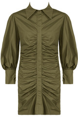 Ruched Front Shirt Dress