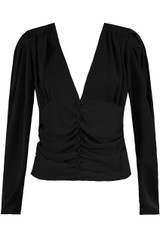 Layered Button Trim Low Neck Blouse - 4 Colours