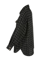 Pearl Button Trim Front Pocketed Shirt