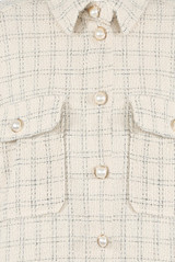 Pearl Button Trim Front Pocketed Shirt