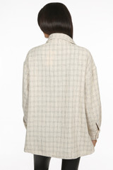 Pearl Button Trim Front Pocketed Shirt