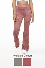 Ribbed Trim Bell Bottom Trouser - 2 Colours