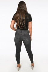 Netted Trim High Neck Ribbed Bodysuit