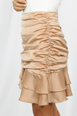 Ruched Gathered Tier Mini Skirt
