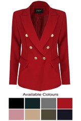 Golden Button Double Breast Winter Blazer - 8 Colours