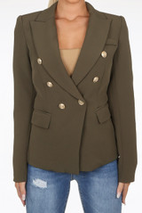 Golden Button Double Breast Winter Blazer - 8 Colours