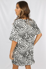 Zebra Print Oversize Tee Dress