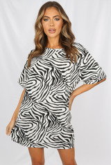 Zebra Print Oversize Tee Dress