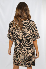 Zebra Print Oversize Tee Dress