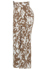 Splash Print Belted Midi Skirt