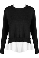 Back Slit Lined Peplum Hem Jumper 