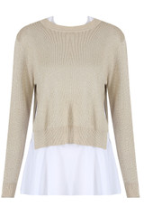 Back Slit Lined Peplum Hem Jumper 