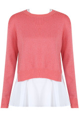 Back Slit Lined Peplum Hem Jumper 