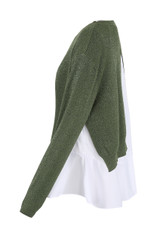 Back Slit Lined Peplum Hem Jumper 