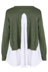 Back Slit Lined Peplum Hem Jumper 