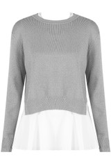 Back Slit Lined Peplum Hem Jumper 