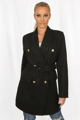 Knitted Double Breast Belted Coat