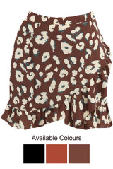 Animal Print Wrap Up Mini Skirt