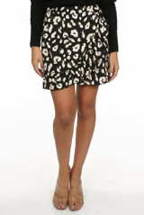 Animal Print Wrap Up Mini Skirt