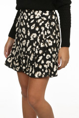 Animal Print Wrap Up Mini Skirt