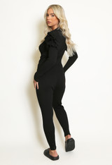 Ribbed Fine Knit Ruffle Jumper & Legging Set 