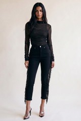 Tassel Edge Denim Jeans