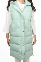 Longline Puffer Gilet with Hood