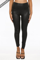 Reptile Textured High Waist Jeggings