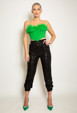 Elasticated Waist Sequin Trouser