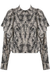 Splash Print Tier Sleeve Blouse