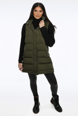 Longline Padded Gilet with Hood 