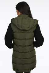 Longline Padded Gilet with Hood 
