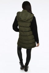 Longline Padded Gilet with Hood 