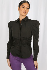Ruched Waist Fitted Shirt