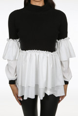 Ribbed High Neck Peplum Jumper - 4 Colours